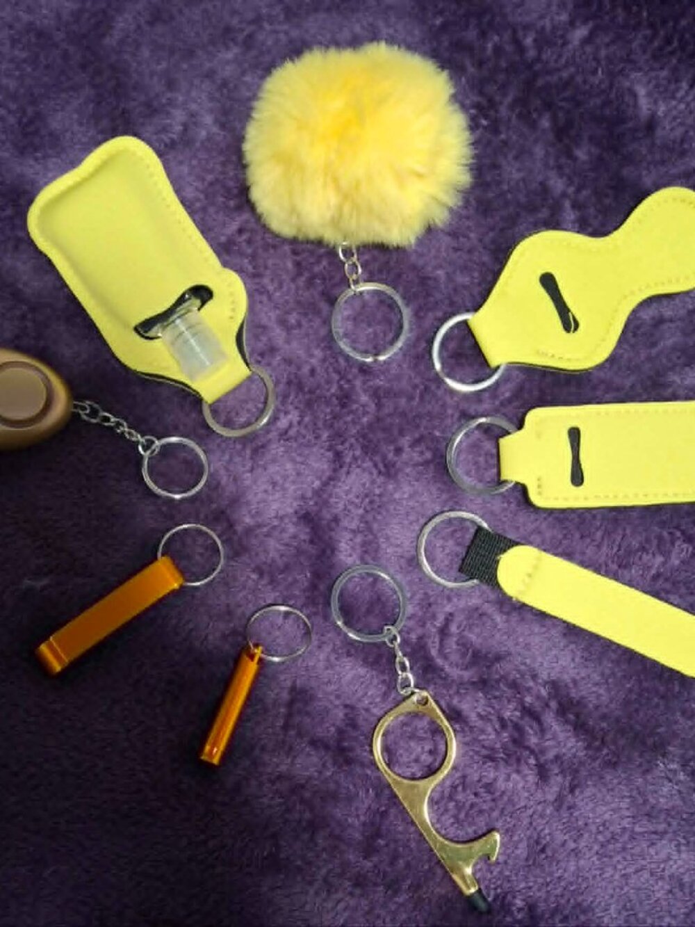 NWOT Yellow Safety Keychain w/Alarm